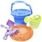 Scooba Duck: Beach Bucket Set - 5pc, Sand Castle & Digging Toy Set, Pail-Sifter-Rake-Shovel, Colorful Marble Design, Outdoor, Pool-Water Play, Kids 3+